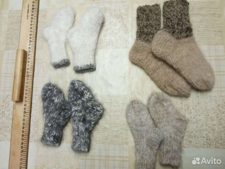 Варежки, носки из пуха