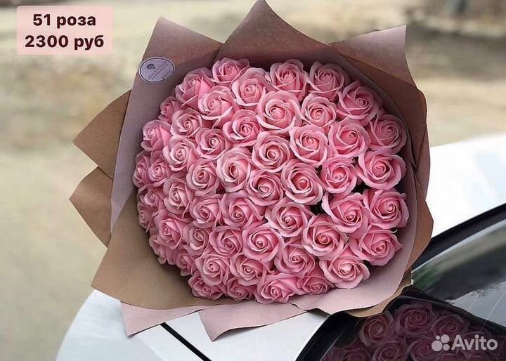 Букет из мыльных роз