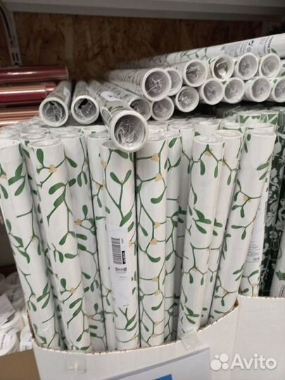 Бумага упаковочная принт Омела IKEA