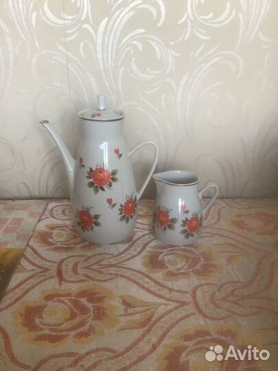 Кофейник и соусник. Полонский фарфоровый завод