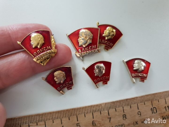 Комсомольские значки 6 шт