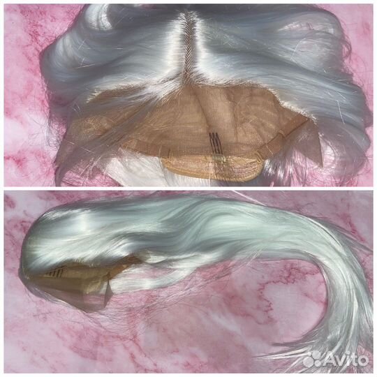 Парик блонд белый прямой на сетке новый косплей