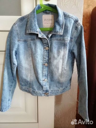 Джинсовая куртка для девочки рост 140