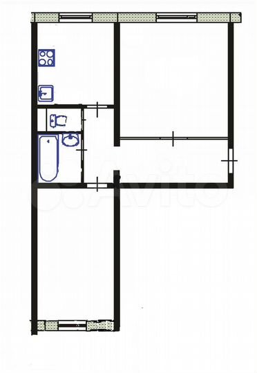 2-к. квартира, 52,5 м², 1/5 эт.