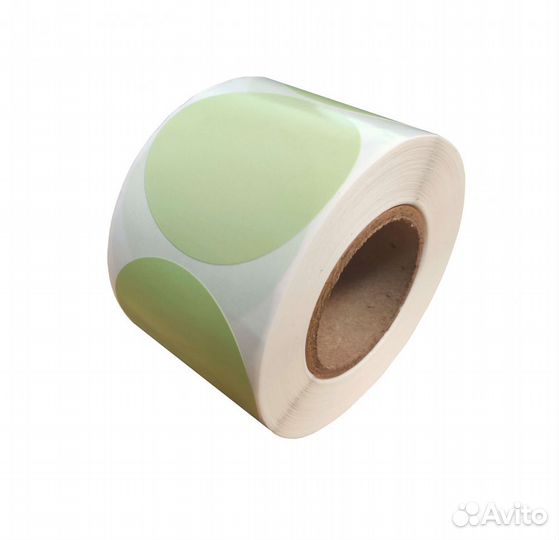Этикетки круглые 20х20 светло-зелёные