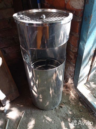 Мусорный бак из нержавейки с Пепелницей
