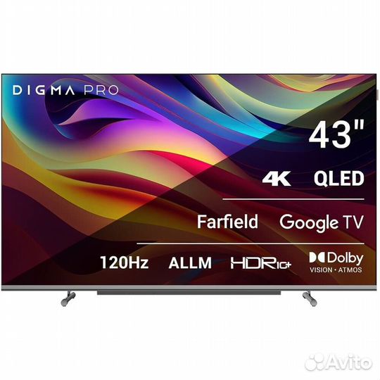 Телевизор digma PRO qled 43L черный
