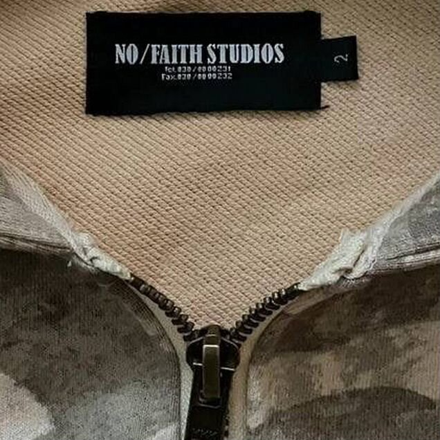 Зип худи кроп no faith studios camo
