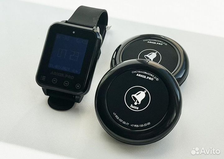 Кнопка вызова персонала/офцицианта Ультра и часы