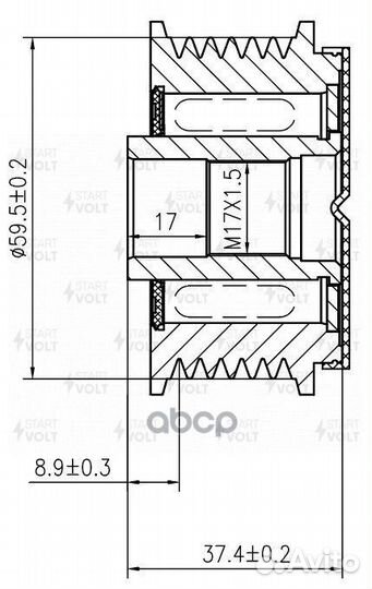 Шкив с обгонной муфтой генер. mazda MPV (99) 2.5I