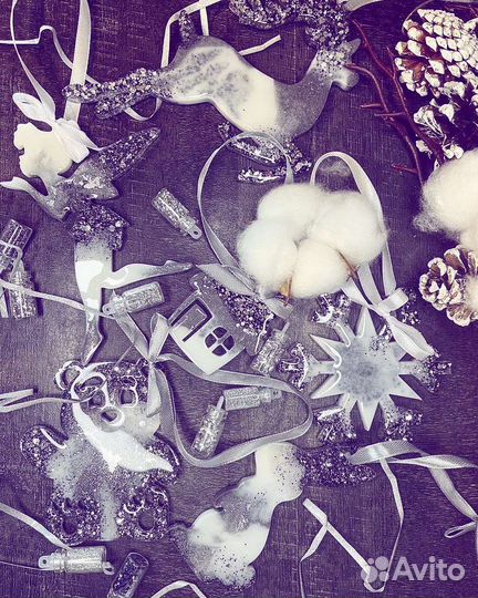 Новогодние игрушки из эпоксидной смолы