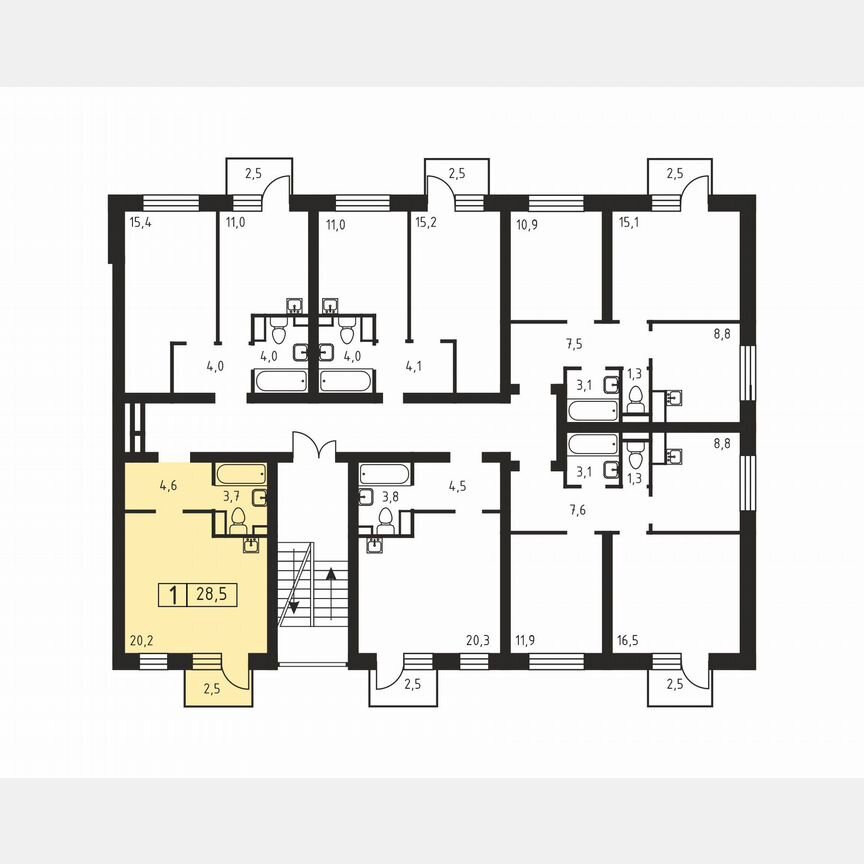 Квартира-студия, 28,5 м², 3/3 эт.