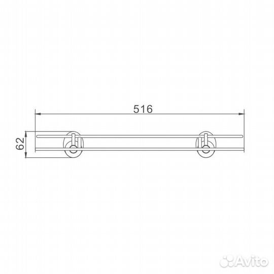 Полка стеклянная Haiba HB1607-1, хром