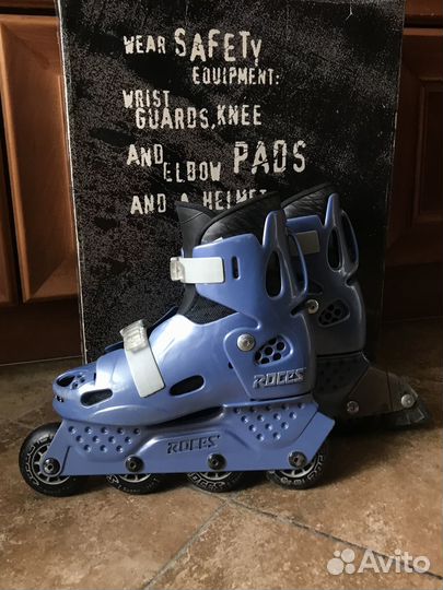 Детские раздвижные ролики Roces, 30-35, защита