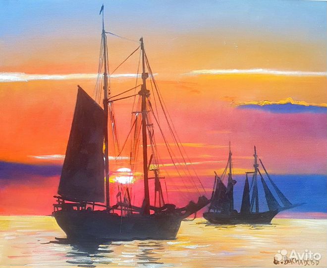 Картина маслом на холсте. В дальние дали