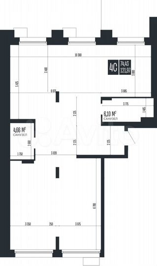 4-к. квартира, 122 м², 2/15 эт.