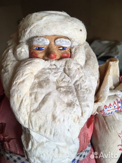 Дед Мороз СССР ватный есть дефекты по бумаги