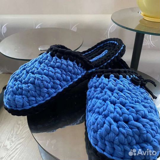 Домашние тапочки вязаные