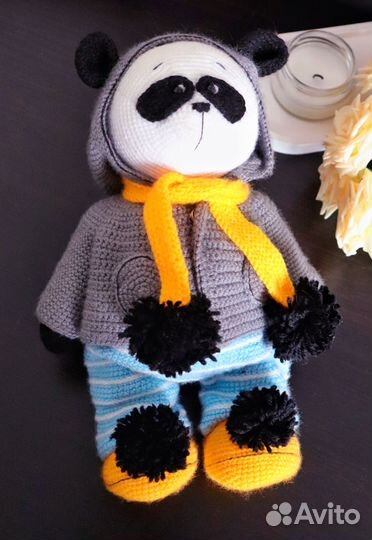 Панда\вязанная игрушка ручной работы