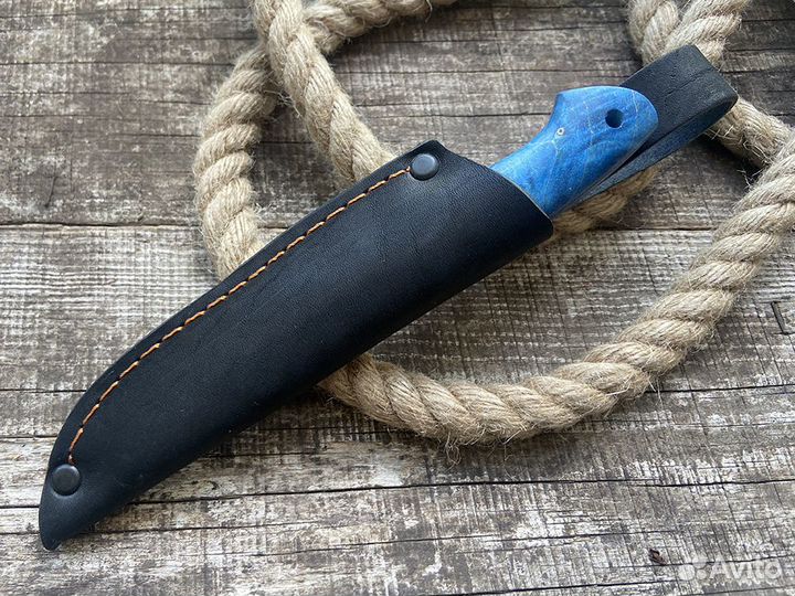 Мини нож Дамасская сталь