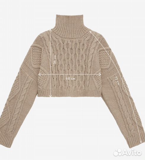 Кроп-свитер aim clo крупной вязки с аранами