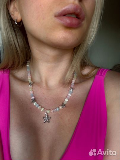 Колье чокер из натуральных камней