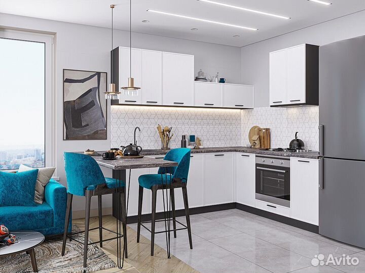 Кухонный гарнитур Фрейм 03 - White Silk