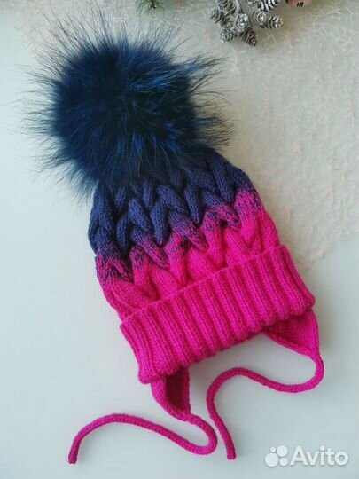 Шапка с помпоном и снуд ручной вязки