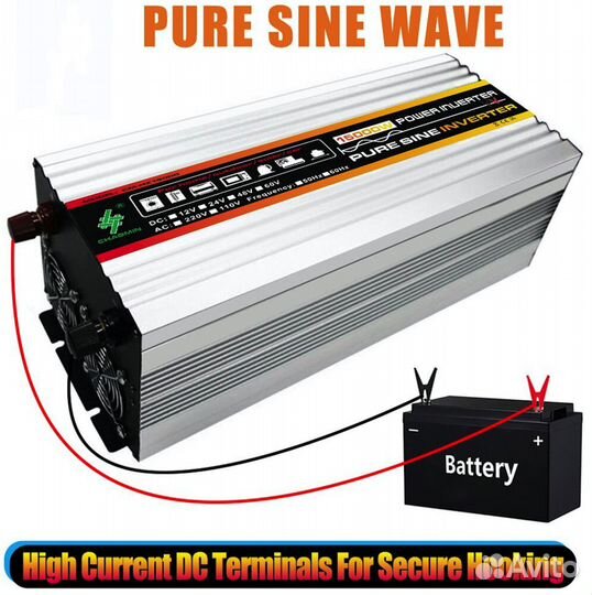 Преобразователь, инвертор 12-220 15000 Ватт Синус