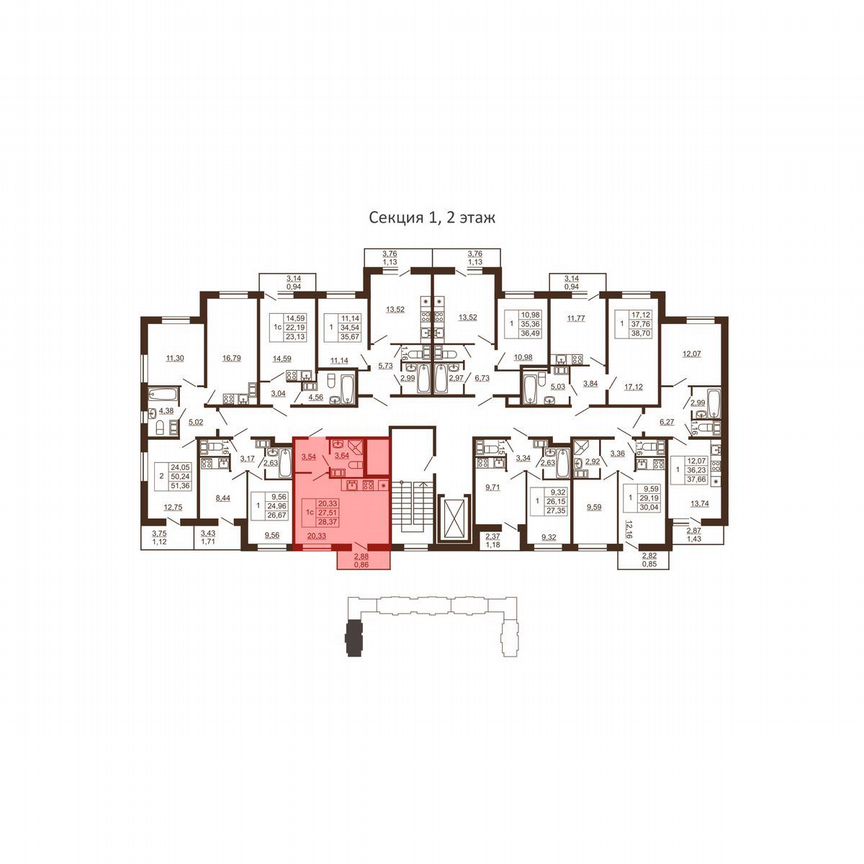 Квартира-студия, 28,4 м², 4/6 эт.