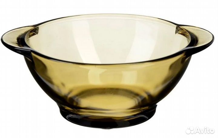 Бульонница 510 мл, дымчатое стекло, с ушками