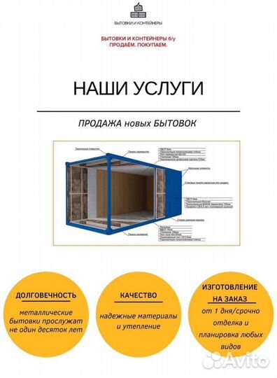 Бытовка металлическая 4м под ключ