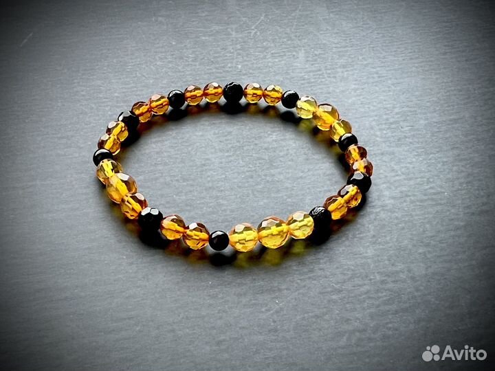 Детский браслет из натурального янтаря 13-14 см