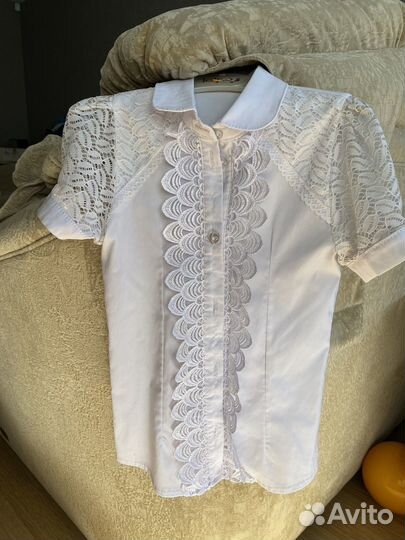 Блузка школьная на девочку 128