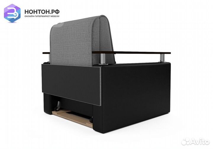 Кресло аккордеон Шарк серое / черное