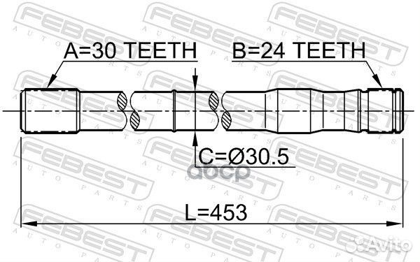 Полуось перед прав 0112-LC80RH 0112LC80RH F