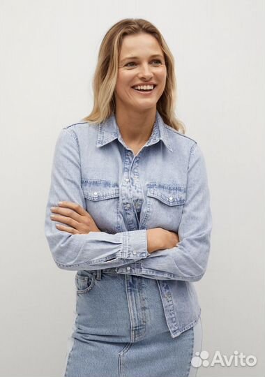 Джинсовая рубашка Mango размер S