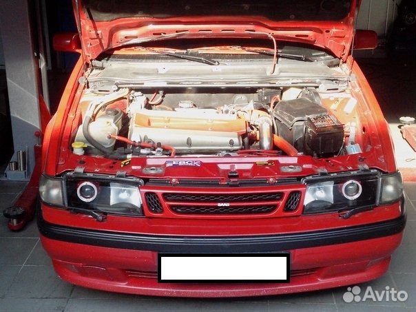 Стекла фар Saab 9000 гладкие, пара