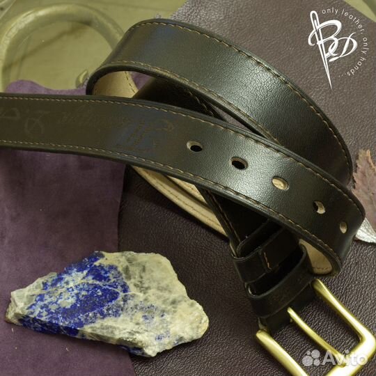 Мужской ремень ручной работы из кожи буйвола