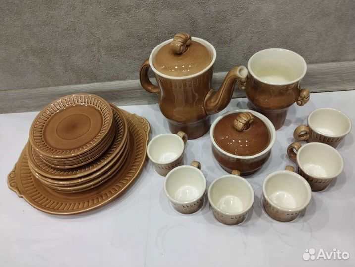 Кофейный сервиз СССР Зик, керамика (21 предмет)