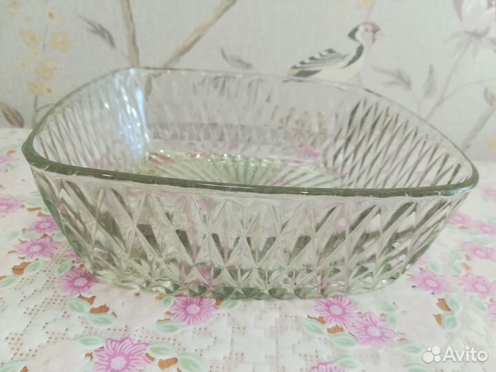 Салатник, конфетница. Толстое стекло. СССР