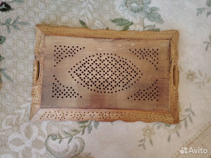 Поднос дерево 38*25 см инкрустация. Ручная работа