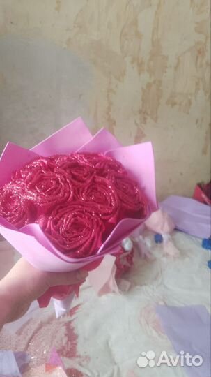 Букет из отласных лент