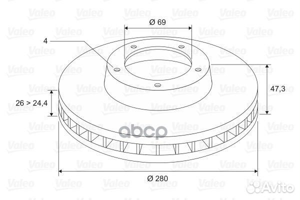 Диск тормозной 297829 Valeo