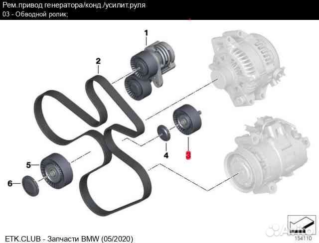 BMW Е90 Ролик оборотного ремня 11287556251