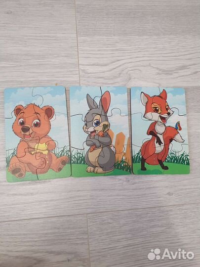 Деревянные пазлы пакетом