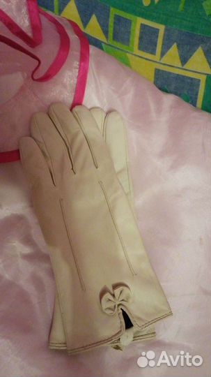 Перчатки кожаные утеплённые