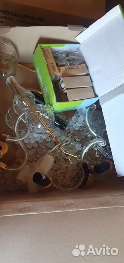 Люстра хрустальная чехословакия виноград и два бра