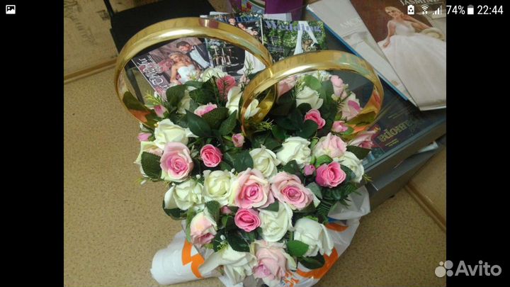 Кольца на машину свадебные