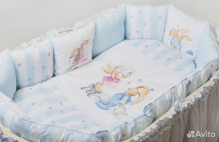 Комлект в кроватку с бортиками (12 предметов)